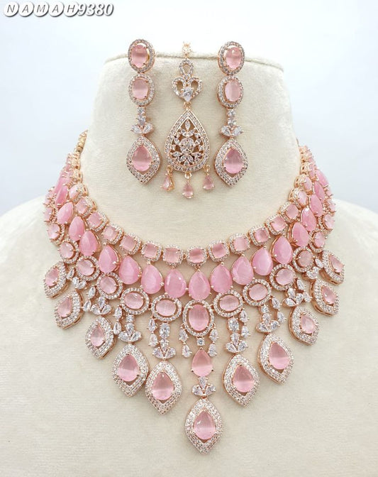 Natyam Necklace Set With Diamond And Shine