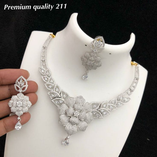 Sharvani Shringar Designer Diamond Necklace Set