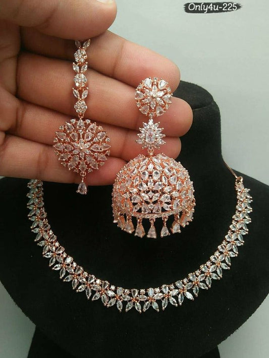 American diamond necklace earrings combo Set