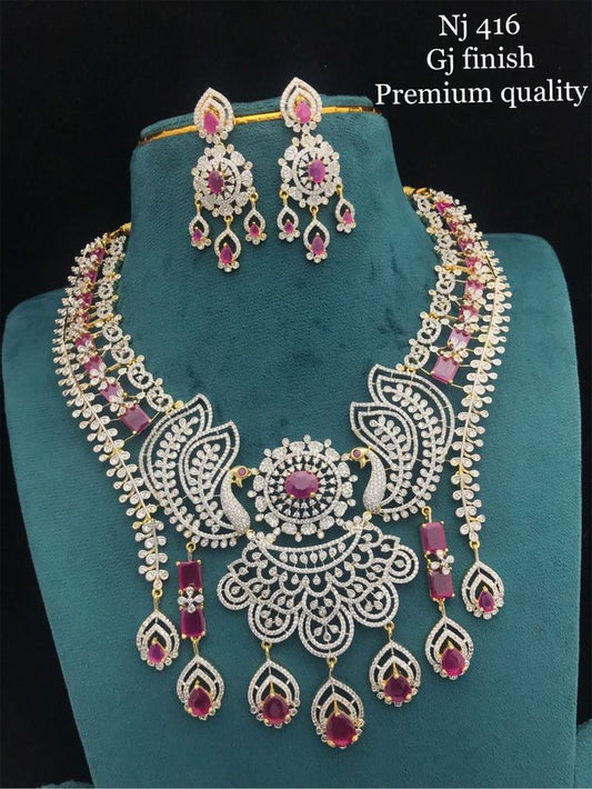 Sunny Diamond With Jhumka Necklace set