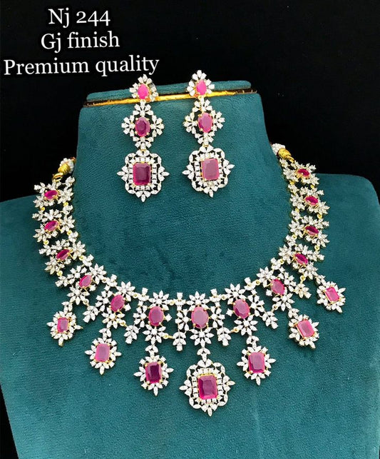 Pink Diamond Necklace set